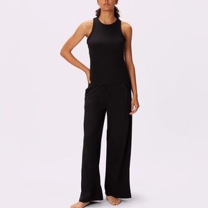 Parade Easy Lounge Wide Leg Pants in Eightball Black Cozy Waffle
